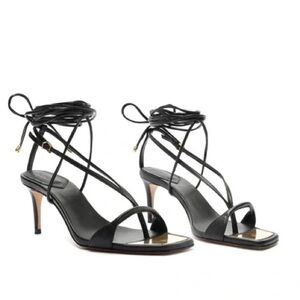 Schultz Vikki black leather heels size 7.5